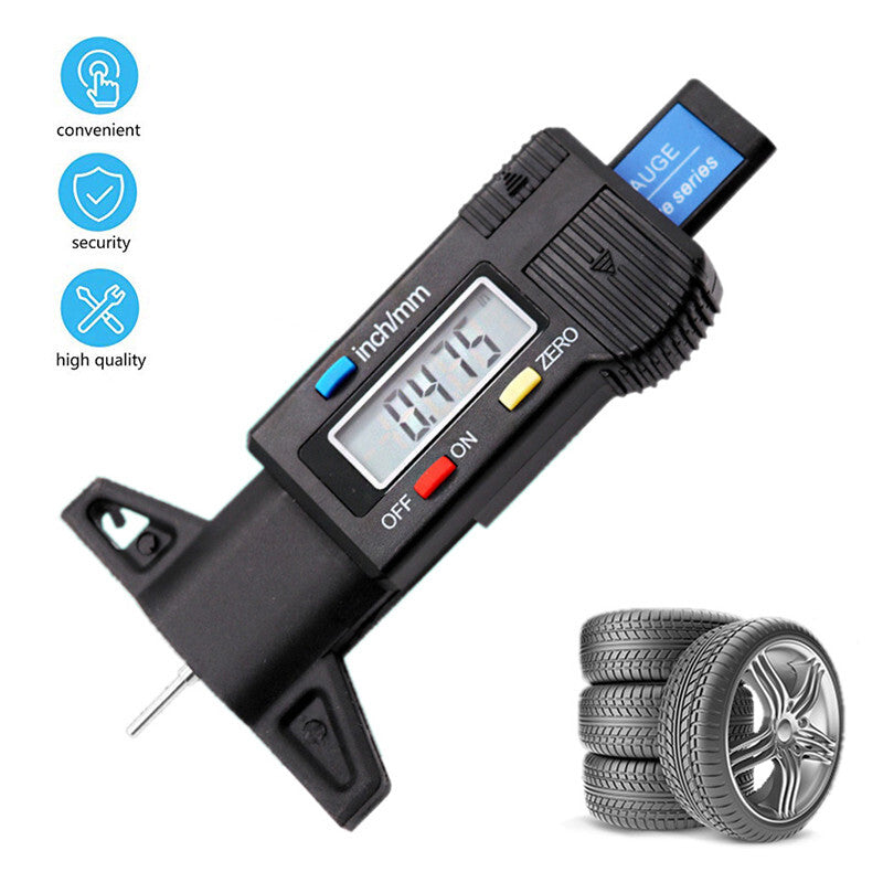 Digital Car Tire Tread Depth Tester 0-25mm Tyre Tread Depth Gauge Meter Measurer