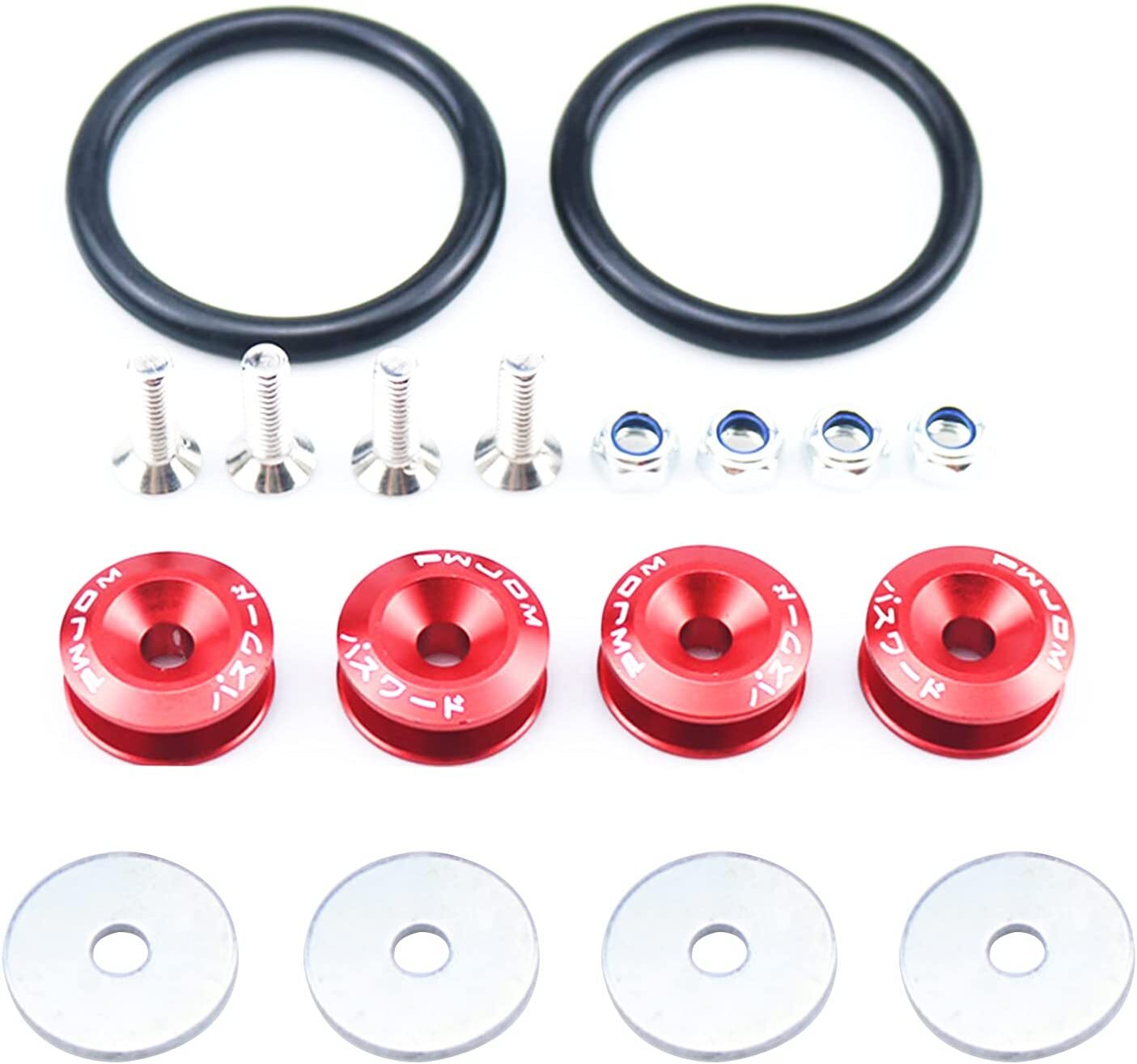 8-Piece Car Trunk Mudguard Quick-Release Fastener Anti-Collision Cover Kit Black JDM