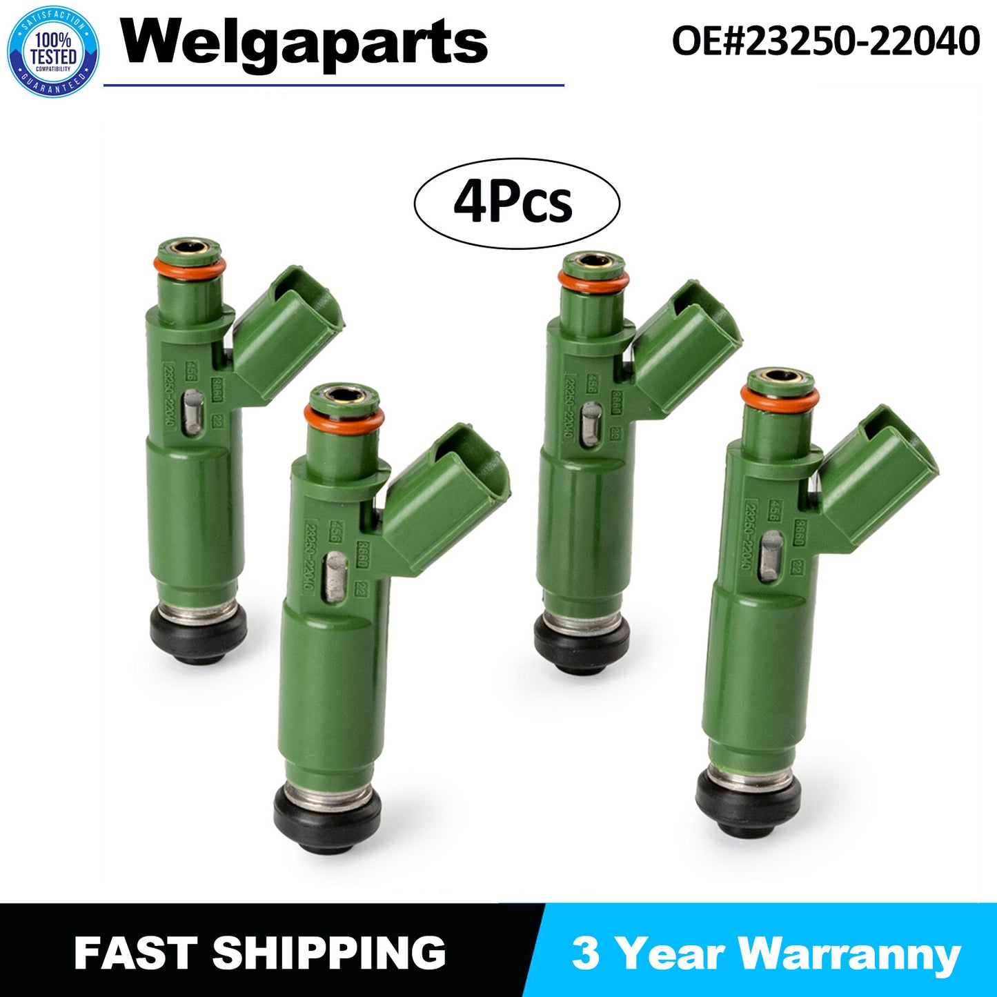 Set of 4 23250-22040 Fuel Injector for Toyota for Chevy Prizm Matrix for Corolla 1.8L US