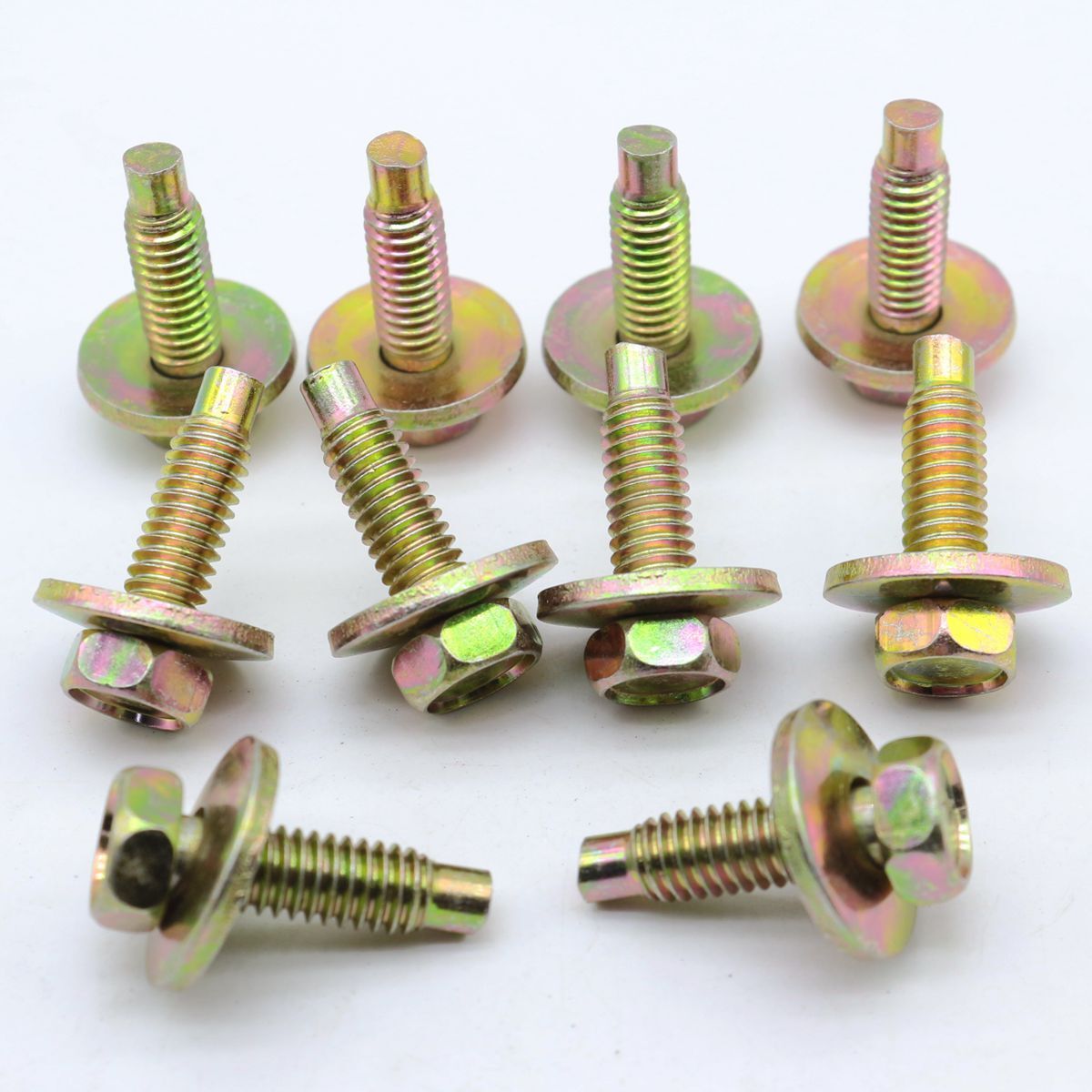 10-pack 5/16-18 x 1-1/16 hex head body bolts with dog-point tips for Ford 384921-S36