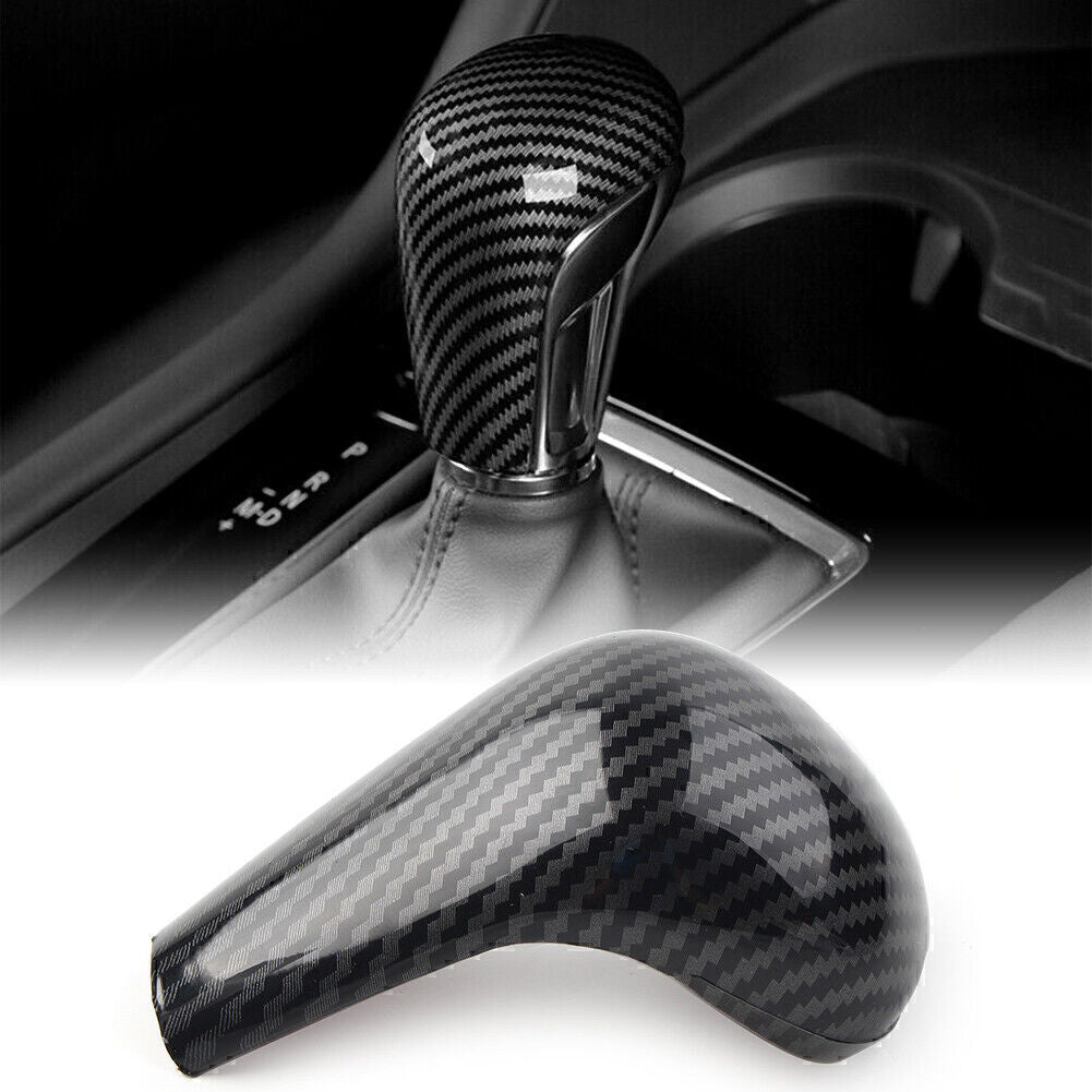 Carbon Fiber Style Console Gear Shift Knob Cover Trim for Mazda 3 Axela 2020-21