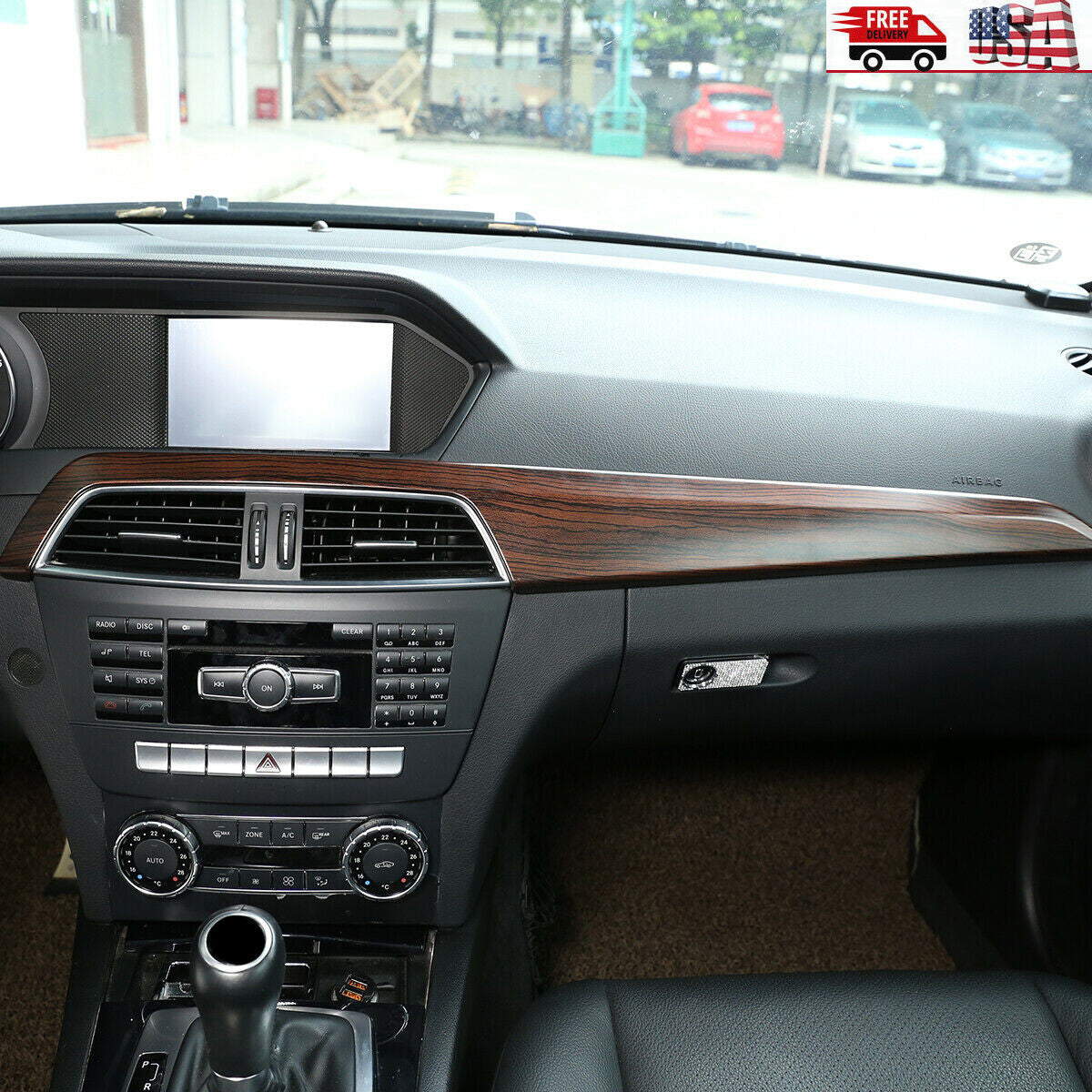 Carbon fiber interior door cushioning decorative stickers for Corvette C7 2014-19
