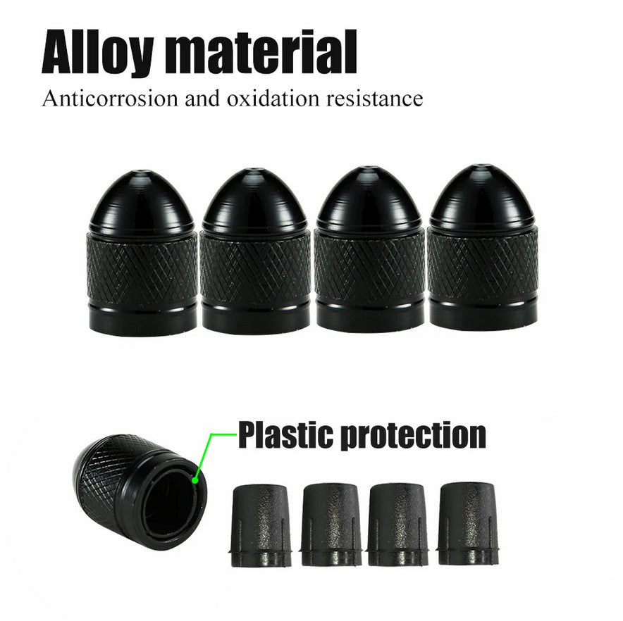 4-piece car tire valve cover rod air dust cover black and white skull for Volvo