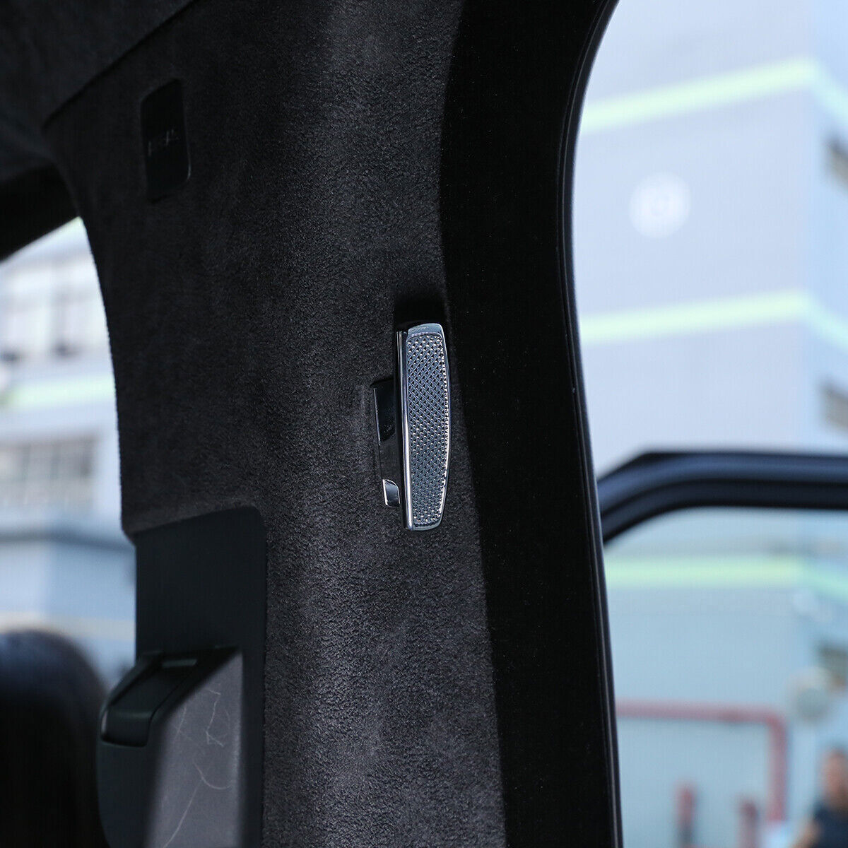 2X Cloth Hook Hanger Cover B Pillar Post 13-22 for Range Rover L405 Silver Alloy