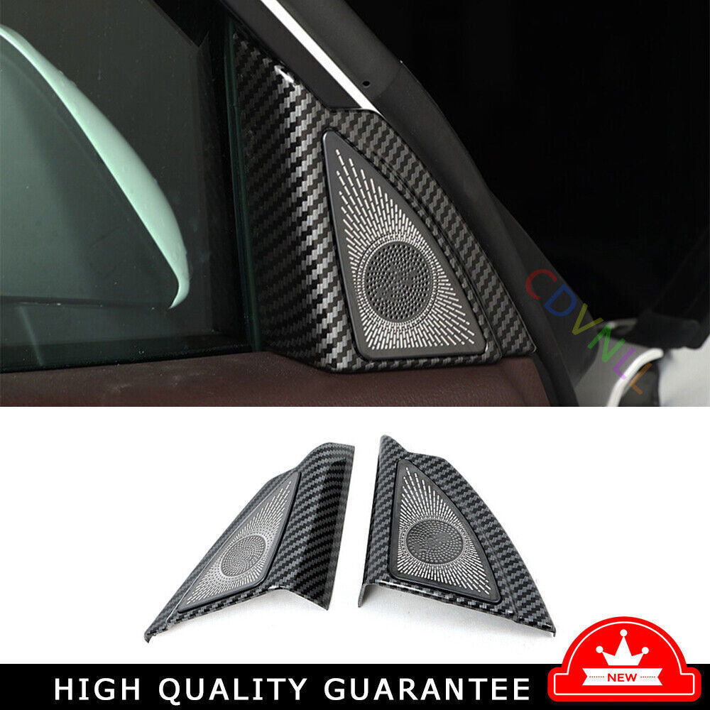 A Pillar Speaker Frame Cover Trim 2P for Toyota Highlander 2020-24 Carbon Fiber