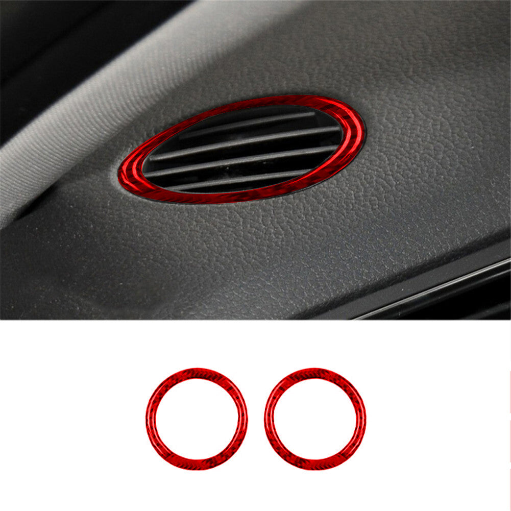 Red Carbon Fiber Dashboard Air Vent Trim for Volkswagen for Jetta Sedan 2011-2014