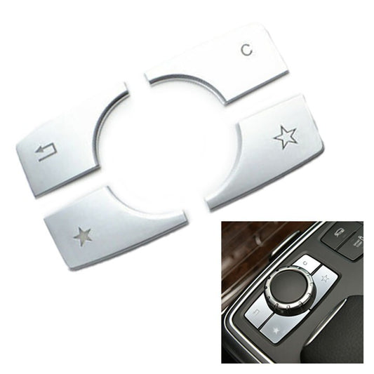 4pcs Car Multimedia Buttons Sequins Trim for Mercedes ML/GL-W166 X166 2012-2015