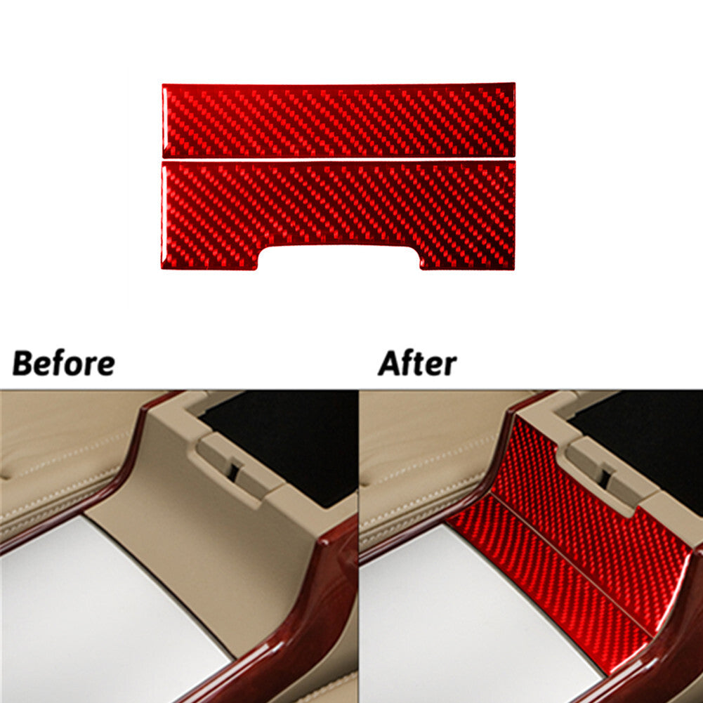 Red Carbon Fiber Below Armrest Accent Cover Trim for Hyundai Azera 2006-2011