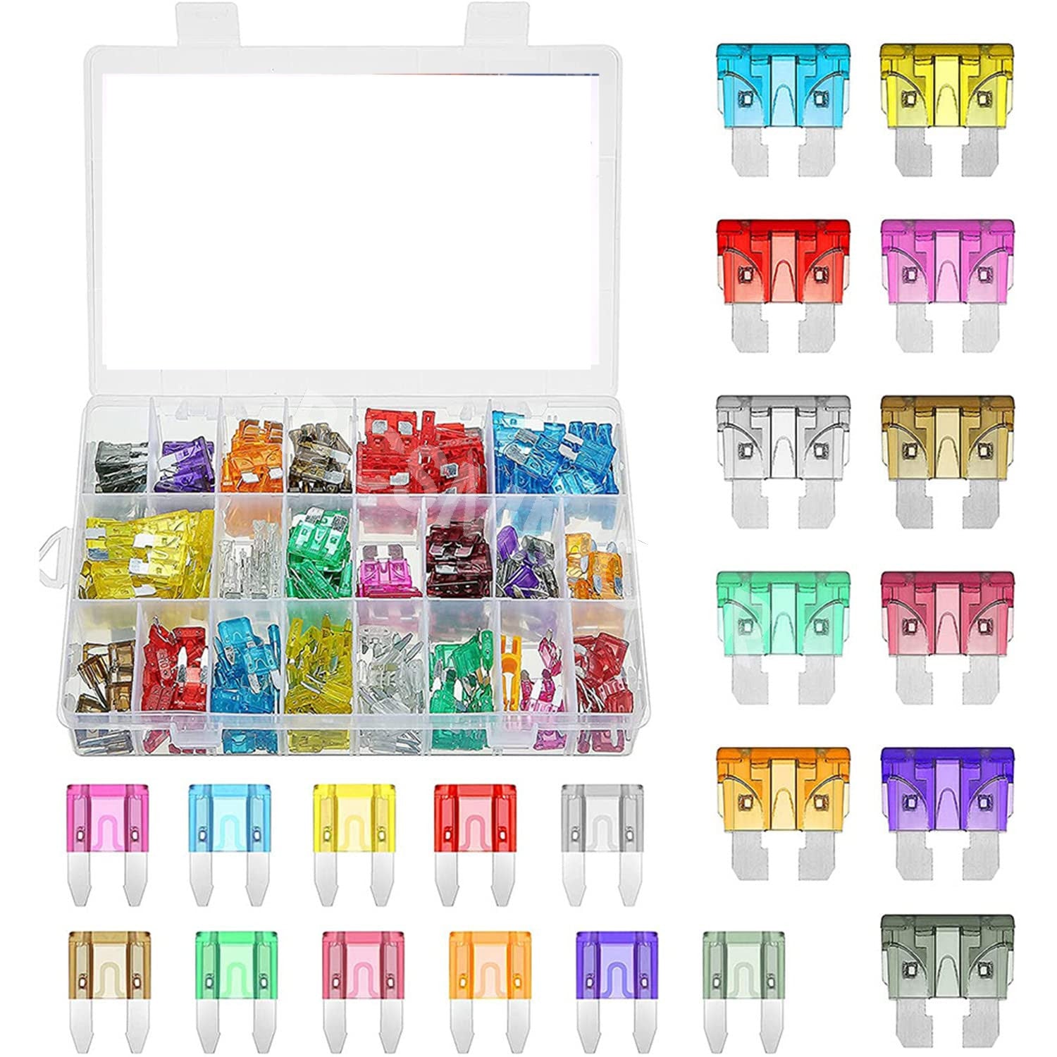 300X Car Blade Fuse Assortment Assorted Kit Blade Set Auto Truck Automotive