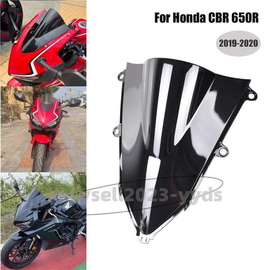 ABS Black Double Bubble Front Windscreen Windshield for Honda CBR 650R 2019-2020