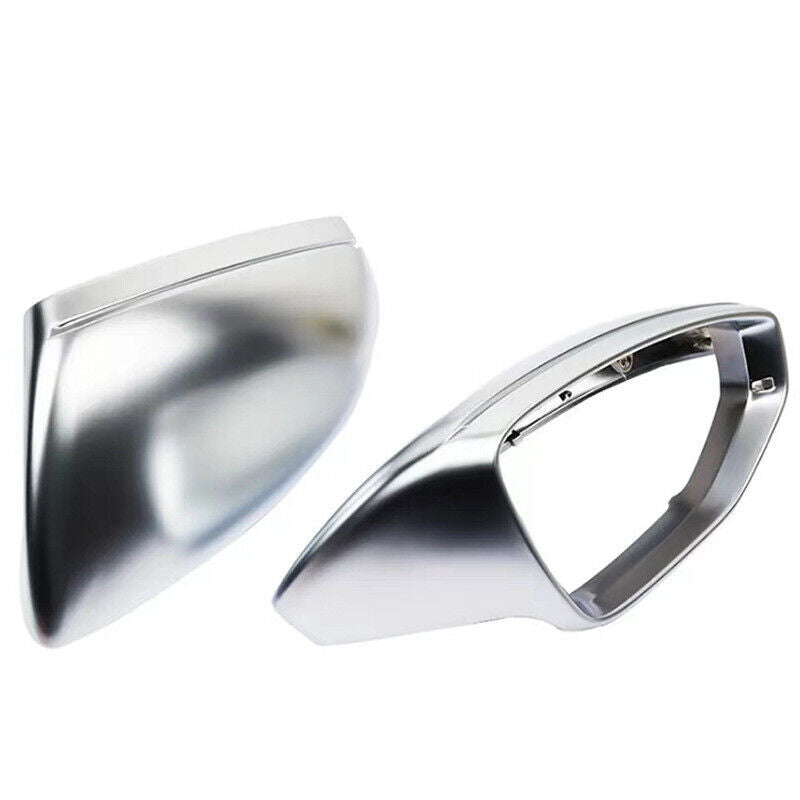Silver Rearview Mirror Cover Mirror Cap Matte Chrome for Audi for A6 A7 for A8 2019-2020