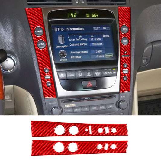 Red Carbon Fiber Center Control Switch Button Panel Cover For Luxus GS 2006-2011