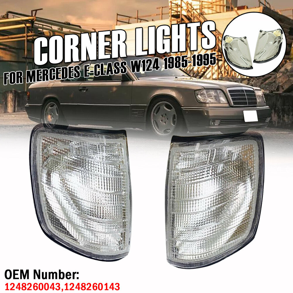 Corner light parking turn signal for 1985-1995 for Mercedes E-Class W124 (transparent)