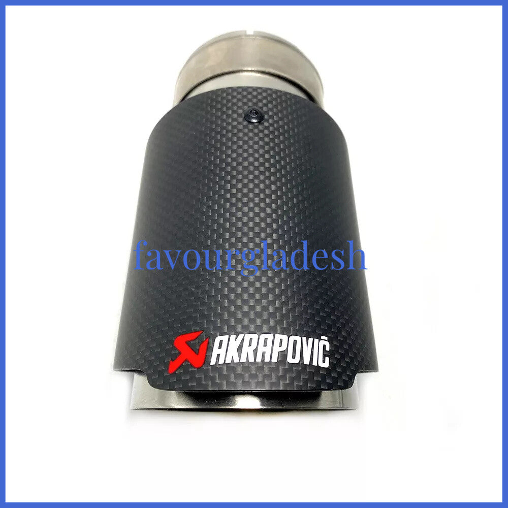 1PCS ID:2.5 (63mm) OD:4.0 (101mm) Akrapovic Carbon Fiber Exhaust Tip End Pipe