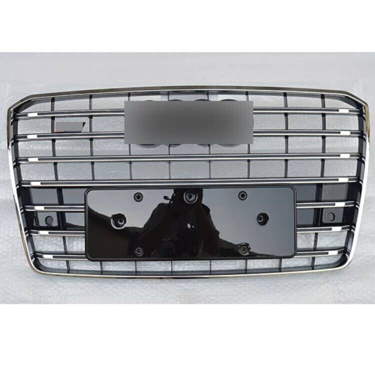 Front Bumper Grille+Fog Light Grill Frame Cover Fit for Audi for A8 2015-17 S8 Style