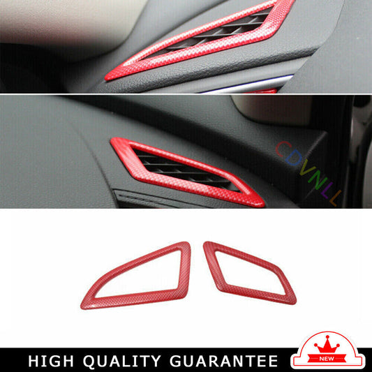 Instrument LR Air Outlet Vent Trim for Honda for Civic 2016-2021 Red Carbon Fiber