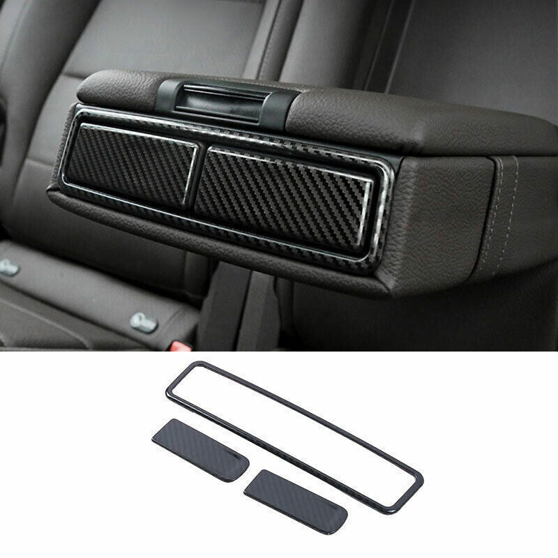 for Benz GLE GLS 2020-2023 Carbon Fiber Steel Rear Armrest Box Decor Frame Trim