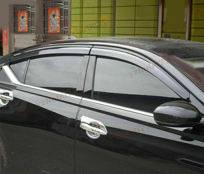 4x for Nissan Altima 2019-2024 Black Window Visor Vent Shade Sun Rain Guard Trim