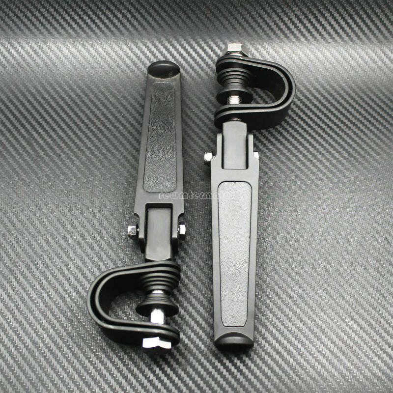 Motorcycle 1-1/4 Highway Engine Guard Crash Bar U-clamp Foot Pegs Footrest