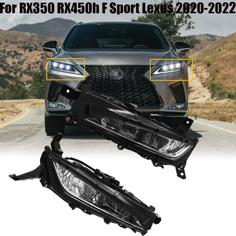 LED DRL Fog Light Lamp Front Left+Right For RX350 RX450h F Sport for Lexus 2020-2022