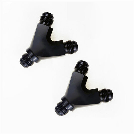 2pcs -6AN AN 6 Y Fuel Block Fitting Junction Coupler Adapter 6/6/6 T -6/-6/-6