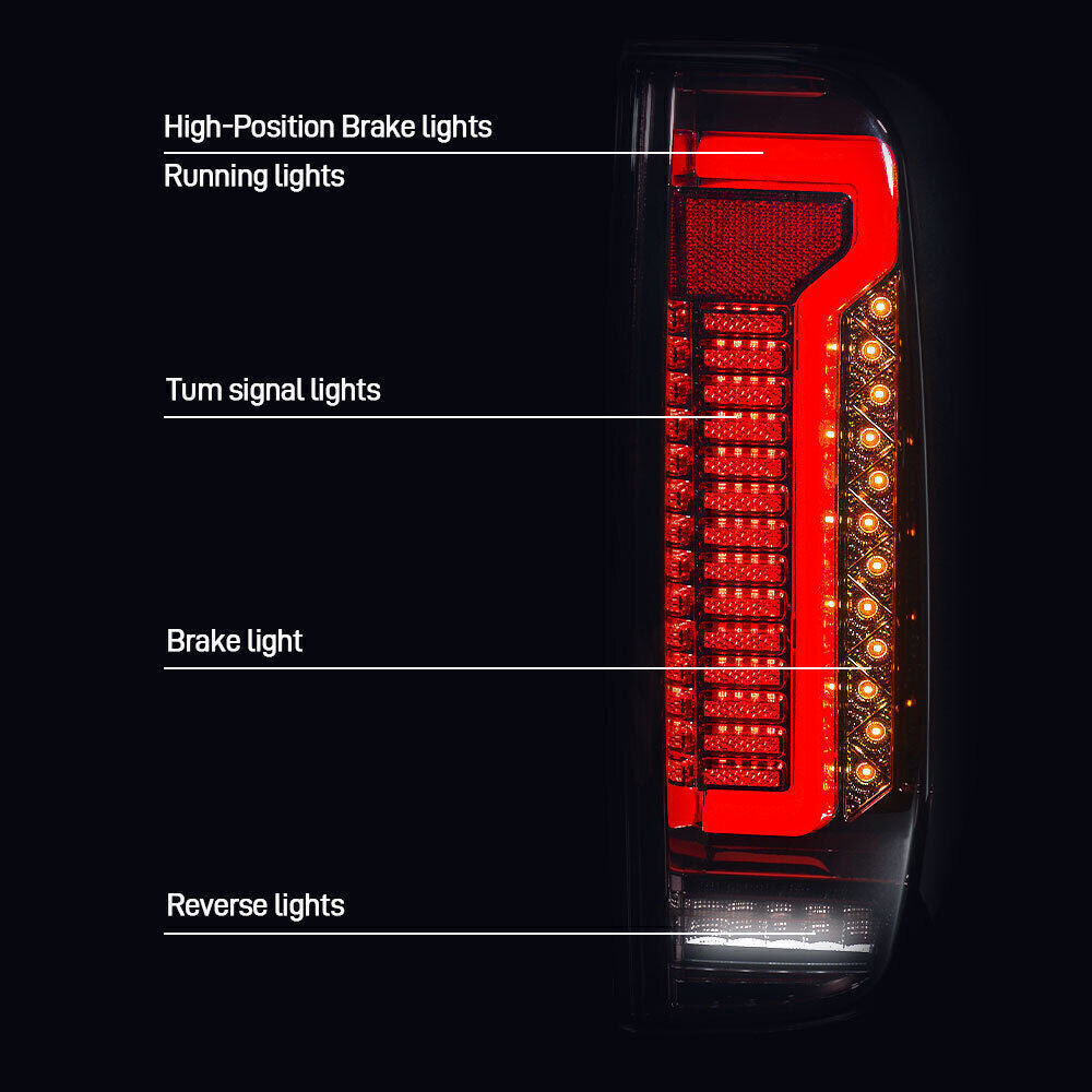 LHRH Tail Lights For 2005-2014 for Nissan Navara D40 Frontier LED Rear Lamps Smoke