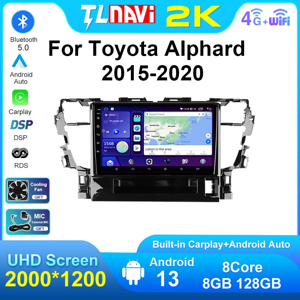 for Toyota Alphard H30 2015-2020 CarPlay Car Radio GPS Stereo Auto Player Screen