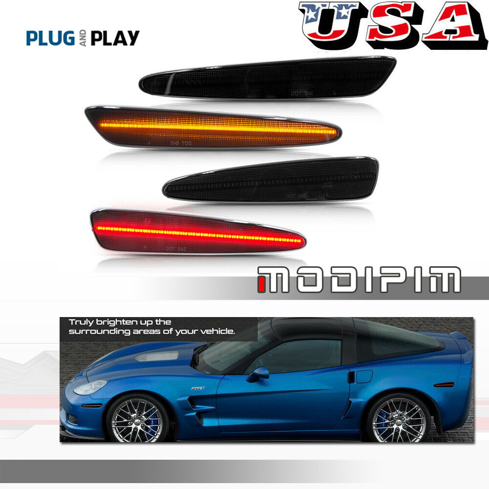 Front, rear, left, and right marker light set for 2005-13 for Chevrolet for Corvette C6