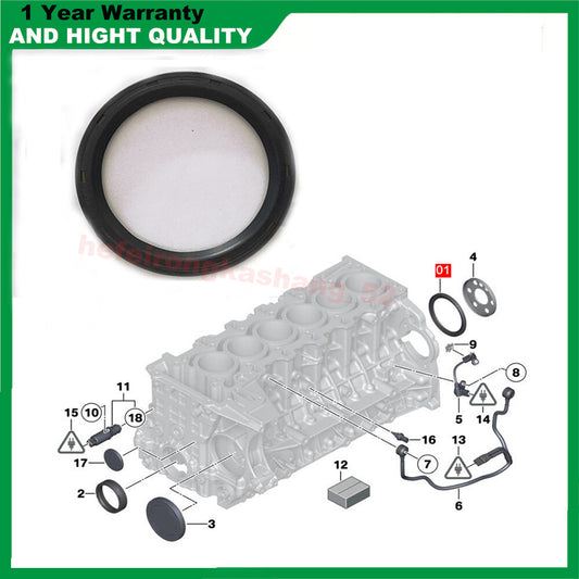 Engine crankshaft rear oil seal ring 11117587168 is suitable for BMW N20, X3, X5, X6, Z4, F01, and F02.