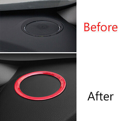Console Dashboard Speaker Ring Cover Trim for Kia K3 14-2018 Red Carbon Fiber