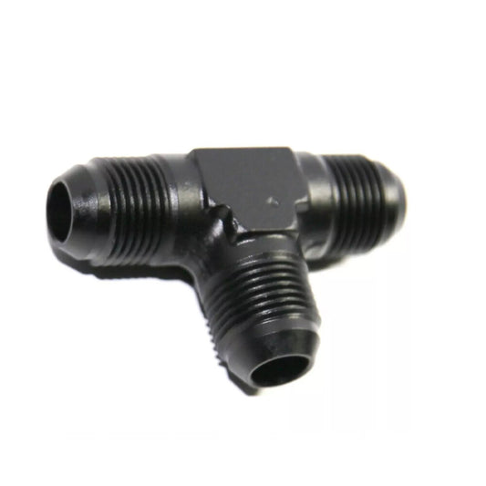 3-Way Tee T-Piece Fitting Adapter AN6 6-AN Male to 2X AN6 6-AN Male BLACK