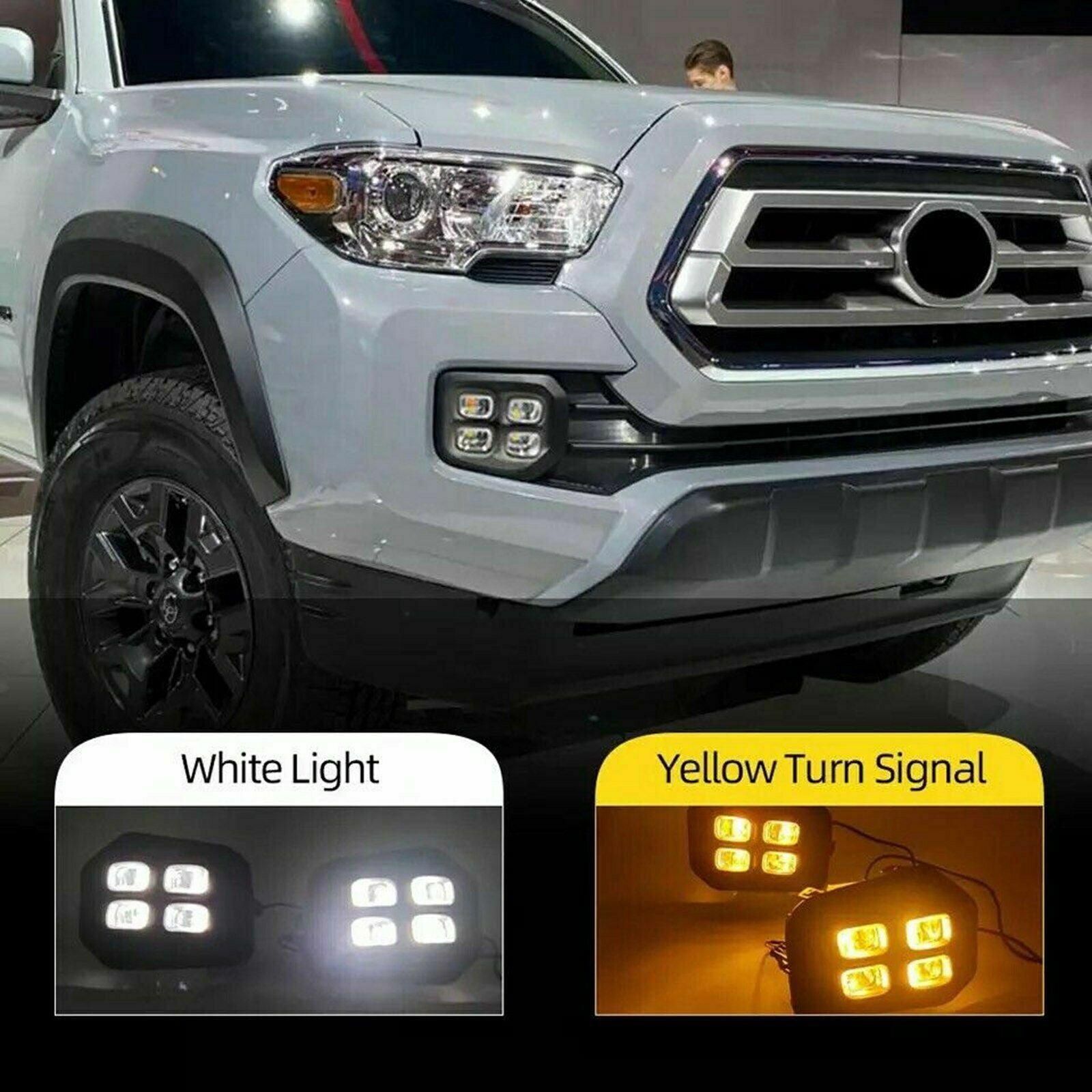 for Toyota Tacoma 2016~2022 LED DRL Daytime Running Lights Fog Lamps Bumper AT