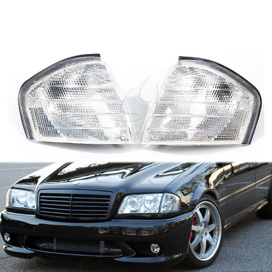 Pair Front Corner Lamp Turn Signal Lamp for Mercedes-Benz C Class C220 1994-2000