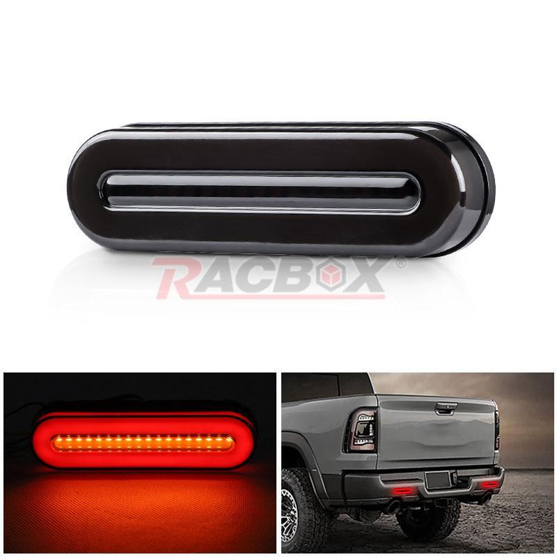 LED Sequential Flowing Turn Signal Tail Light Bar Strip Stop Brake DRL Red+Amber
