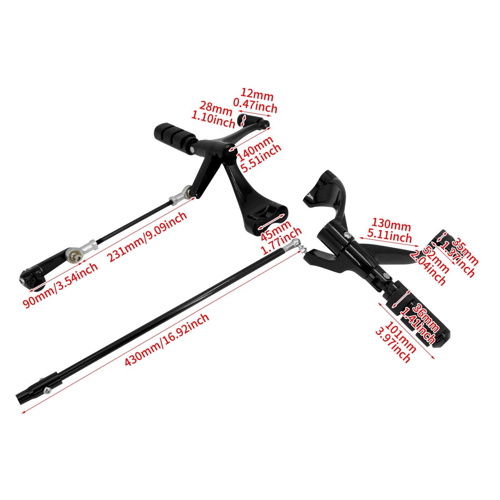 Forward Controls Foot Pegs Linkages Levers for Harley Sportster 883 1200 14-22
