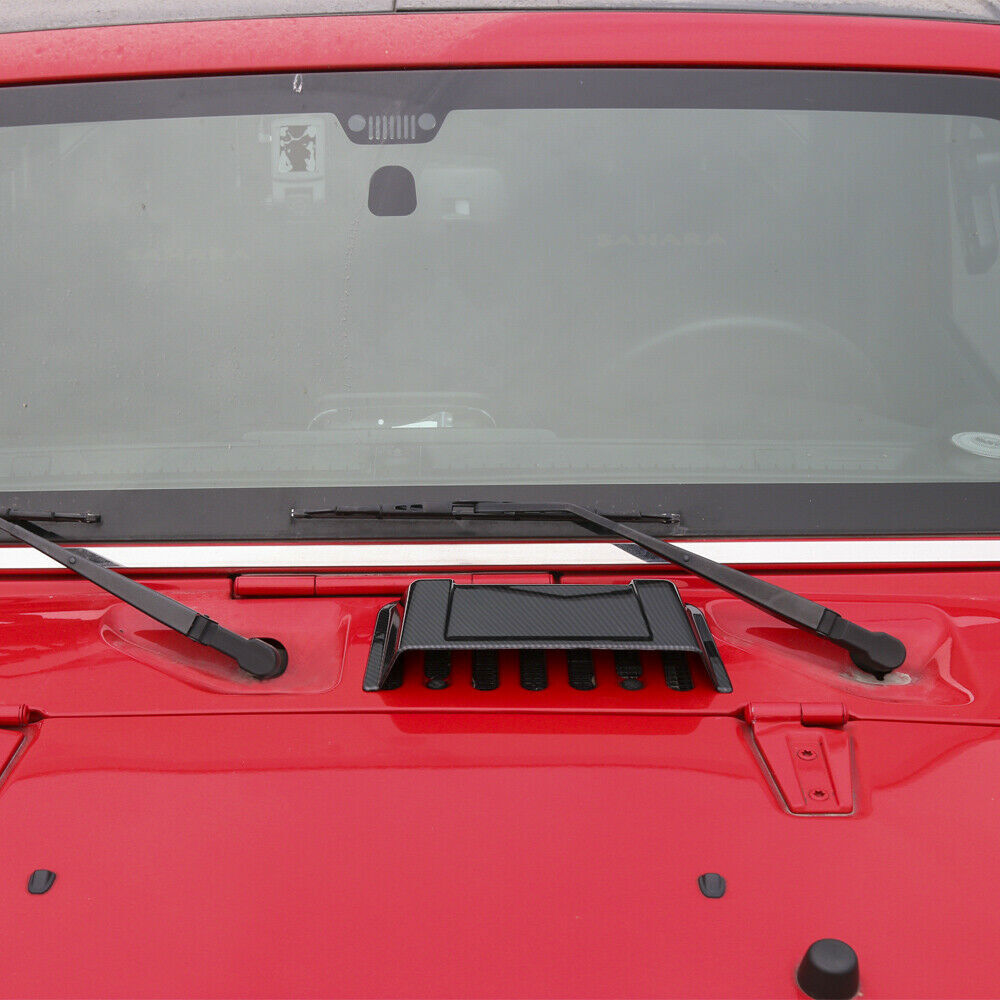 Carbon Fiber Look Front Air Inlet Vent Trim Cover for Jeep for Wrangler JK 2007-2017
