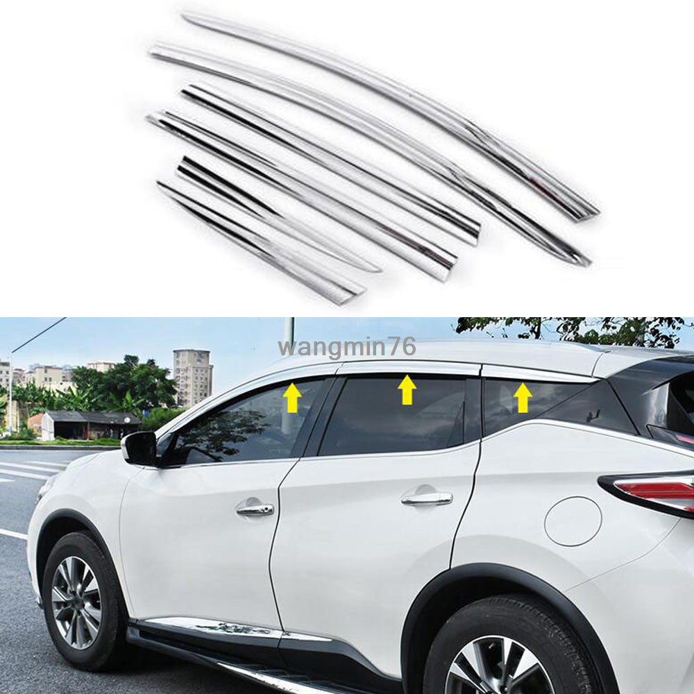 for Nissan Murano 2015-2021 Chrome Window Wind Visors Rain Guard Vent Deflectors