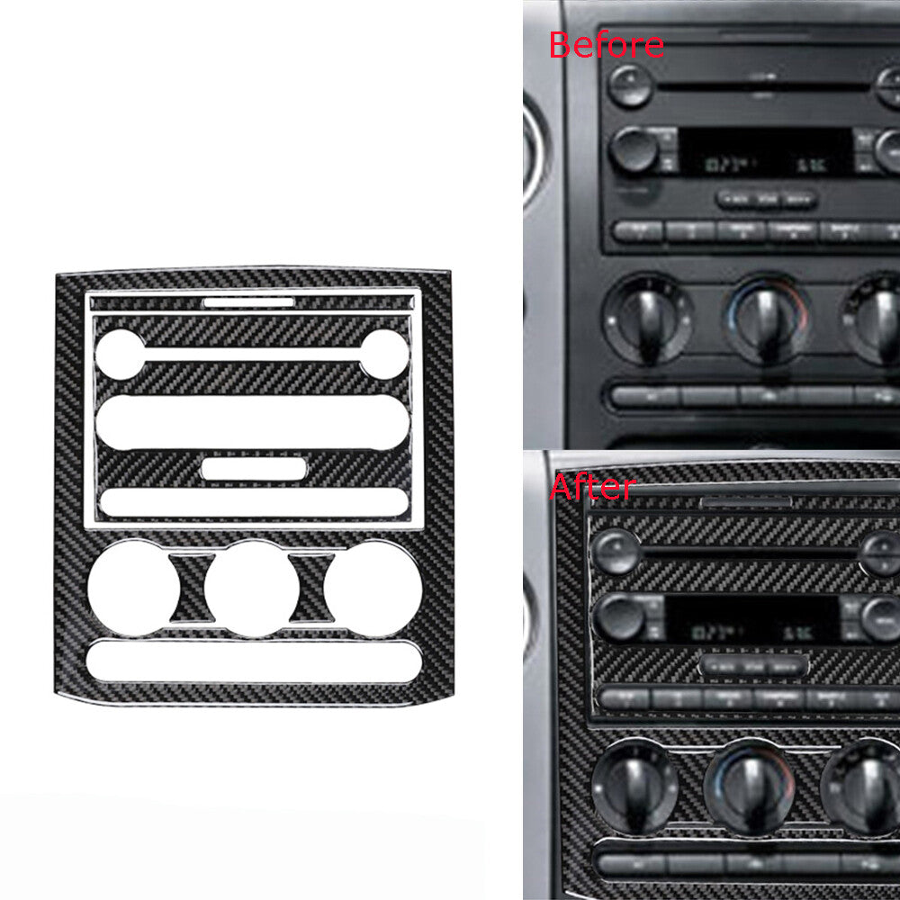 5Pcs Carbon Fiber Center Control Panel Trim Cover Type B for Ford F150 2004-2008