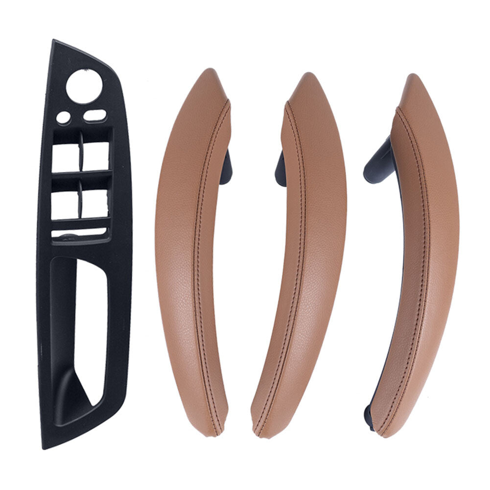 7x Leather Inner Interior Door Pull Handle Trim fits for BMW X5 E70 X6 E71 LHD