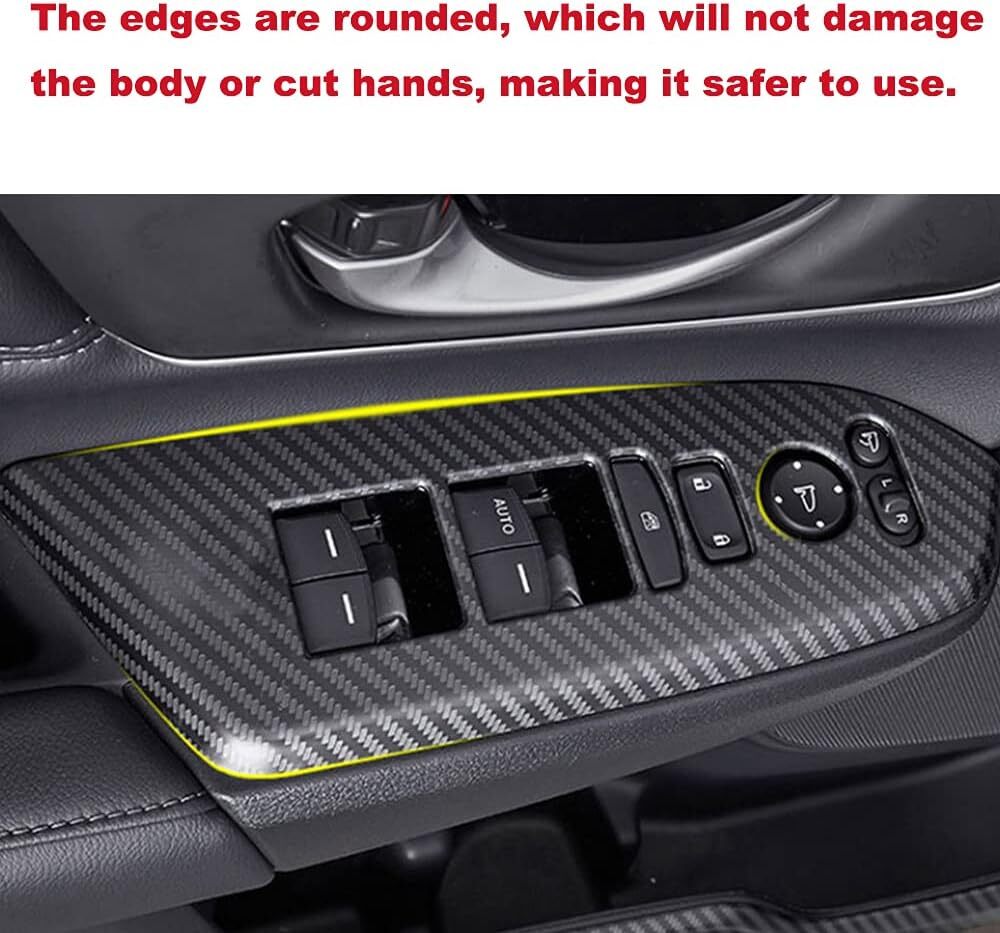 4X for 2017-2022 for Honda CRV Carbon Fiber Car Door Window Control Panel Cover Trim