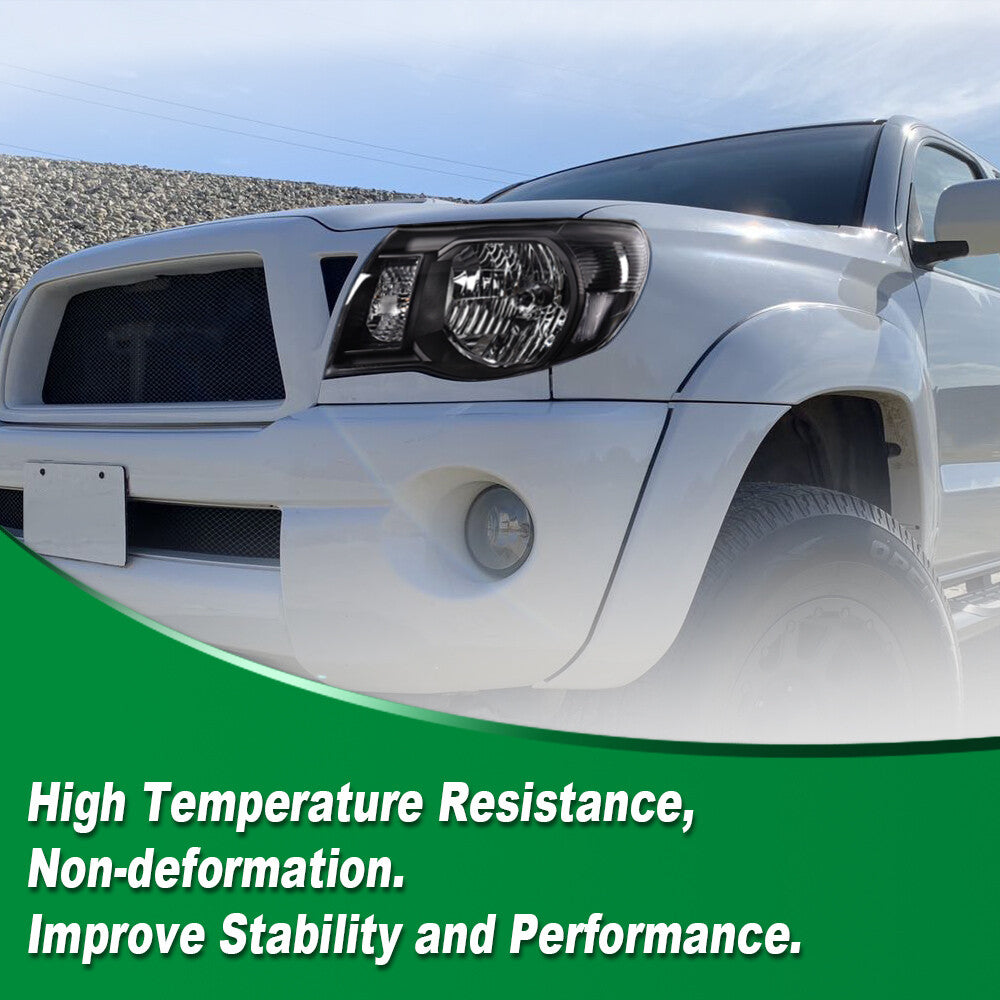 Dual headlight kit (left and right) suitable for 2005-2011 for Toyota Tacoma assembly, black.