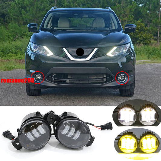 for Nissan Rogue Sport 2017-2019 LED Front Fog Light Driving Lamp Trim Retrofit