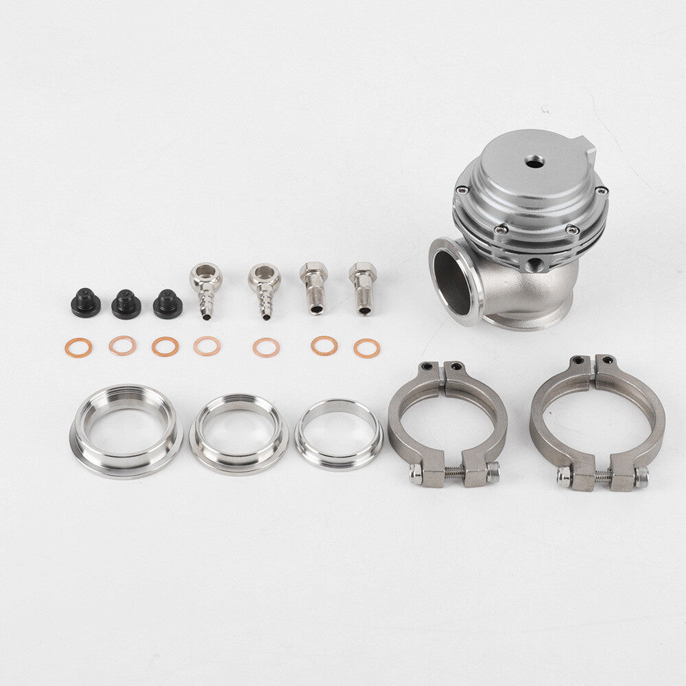 MVS 38mm Turbo Exhaust Manifold External V-Band Flanged Turbo Waste Gate Silver