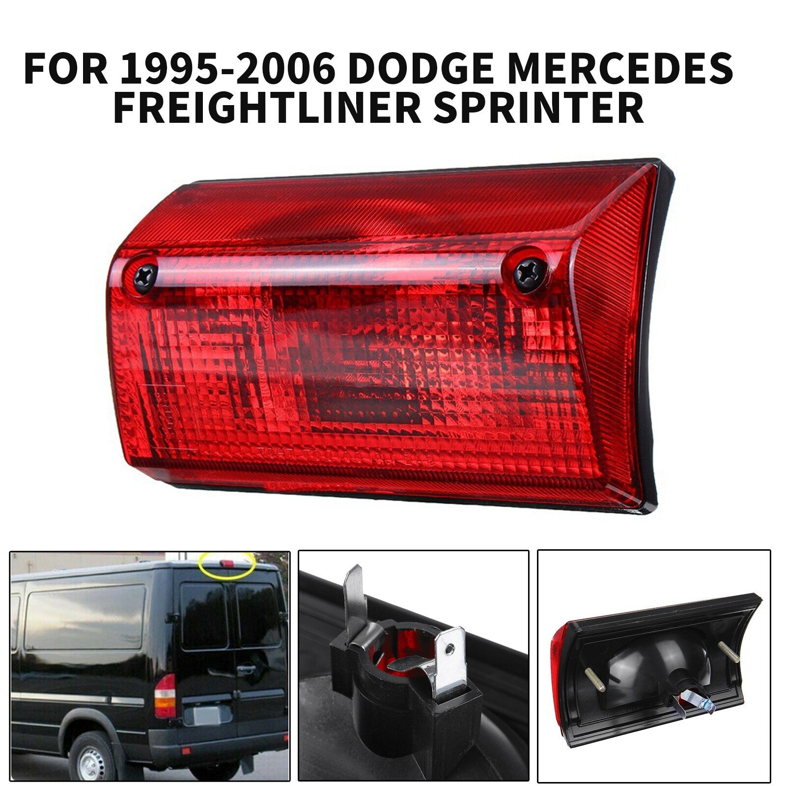 fit 1995-2006 for Dodge for Mercedes for Freightliner Sprinter Rear 3RD Third Brake Lamp AT
