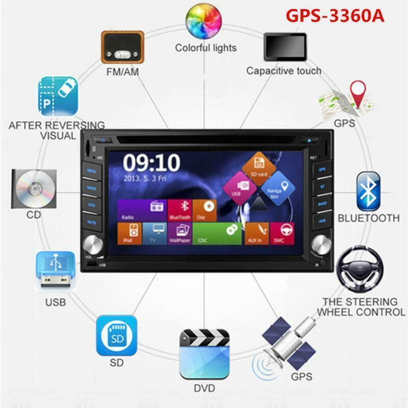 Auto GPS Navigation 2Din HD Car Stereo DVD CD Player BT Radio iPod