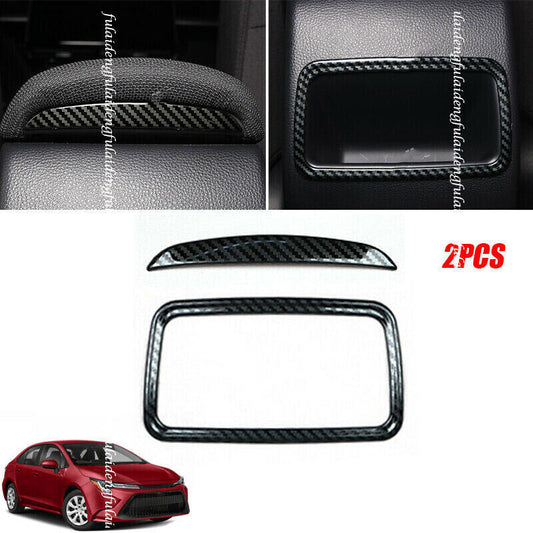 For 2019-2022 for Toyota for Corolla Carbon Fiber Steel Rear Air Outlet Vent Cover Trim