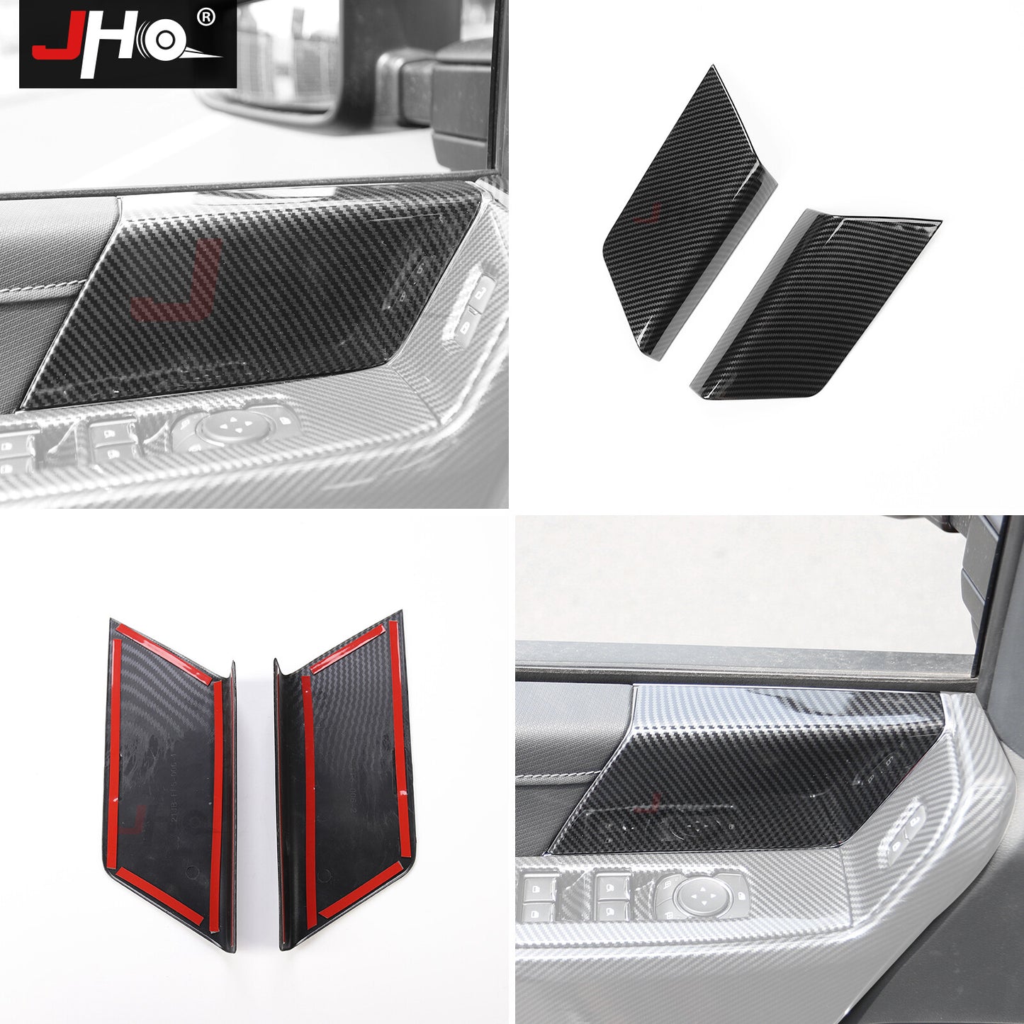 Carbon Fiber Inner Front Side Door Panel Cover Decor for Ford F150 F-150 2021
