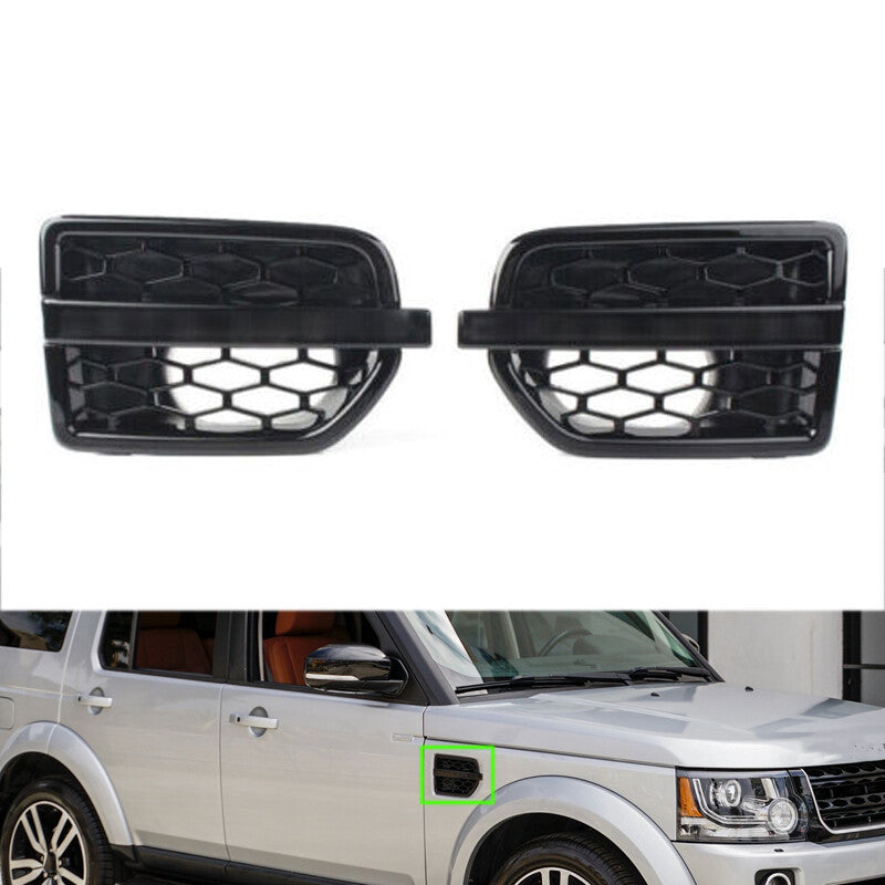 Black front Grille Air Intake Fender Vent Grill Pair for Land Rover LR4 2010-16