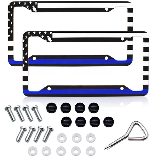 2 for Dodge for Ram 1500US Flag Patriotic Truck License Plate Frame Front Rear Cover