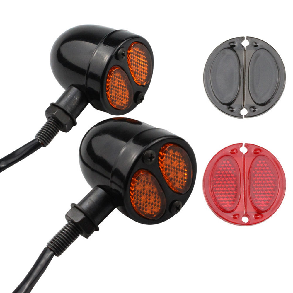 Motorcycle LED Bullet Red Amber Brake Blinker Turn Signal Tail Light for Harley